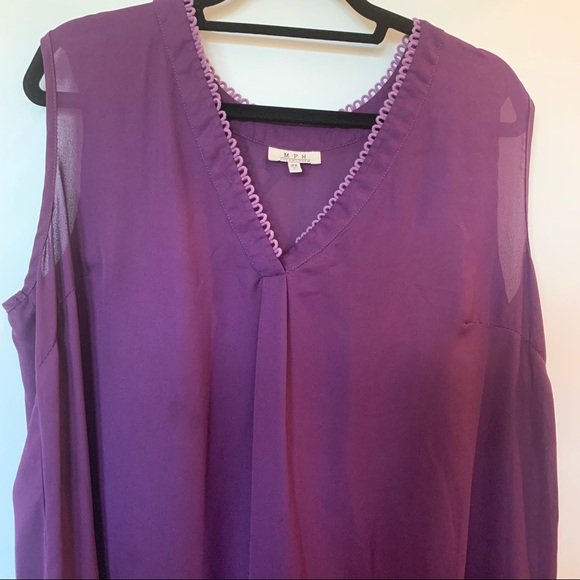 Womens Plus Size MPH Collection Purple Tank Top 2X - Picture 2 of 9